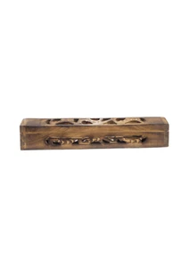 Incense Holder Burner - Wooden Carved Incense Box For Sticks & Cones - Picture 1 of 5
