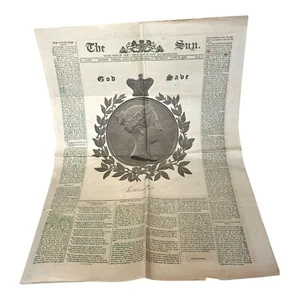 1953 Reproduktion von 1838 Die Sonne Zeitung Nr. 14.289 Queen Victoria Krönung - Bild 1 von 13