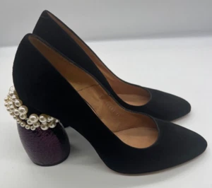 Dries Van Noten Pearls Embellished Suede Courts Size EU 39 UK 6 - Picture 1 of 8