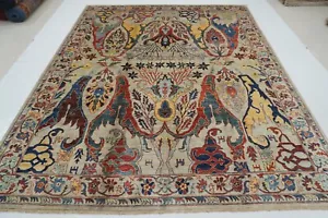 8 x 10 ft Gray Garous Bidjar Afghan Hand Knotted Wool Oriental Transitional Rug - Picture 1 of 23