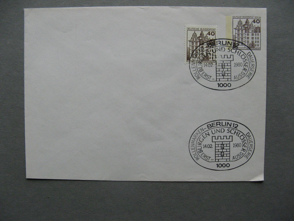 GERMANY BERLIN, privat ill. prestamped cover 1980 CTO, twin franking Wolfsburg - Image 1 of 1