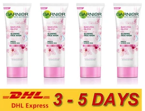 4 x Garnier Garnier Sakura Glow Hya Bright Pinkish Radiance Cleansing Foam 100g - Picture 1 of 2
