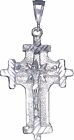 Sterling Silver Cross with Jesus Pendant Necklace Diamond Cut Finish and Chain