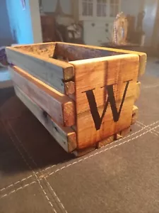Handmade Poplar Wood Crate Box Organizer 10"Long 6" Deep 5" Tall - Picture 1 of 7