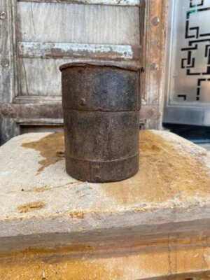 1800's Ancient Iron Hand Crafted Grain Measurement Pot Payali Planter Pot - Image 1 of 4