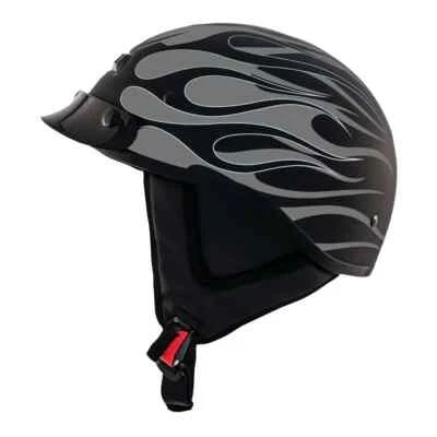 ZOX Alto Custom Hot Rod Half Helmet Matte Silver HD Adult XS 88-34121 - Image 1 of 2