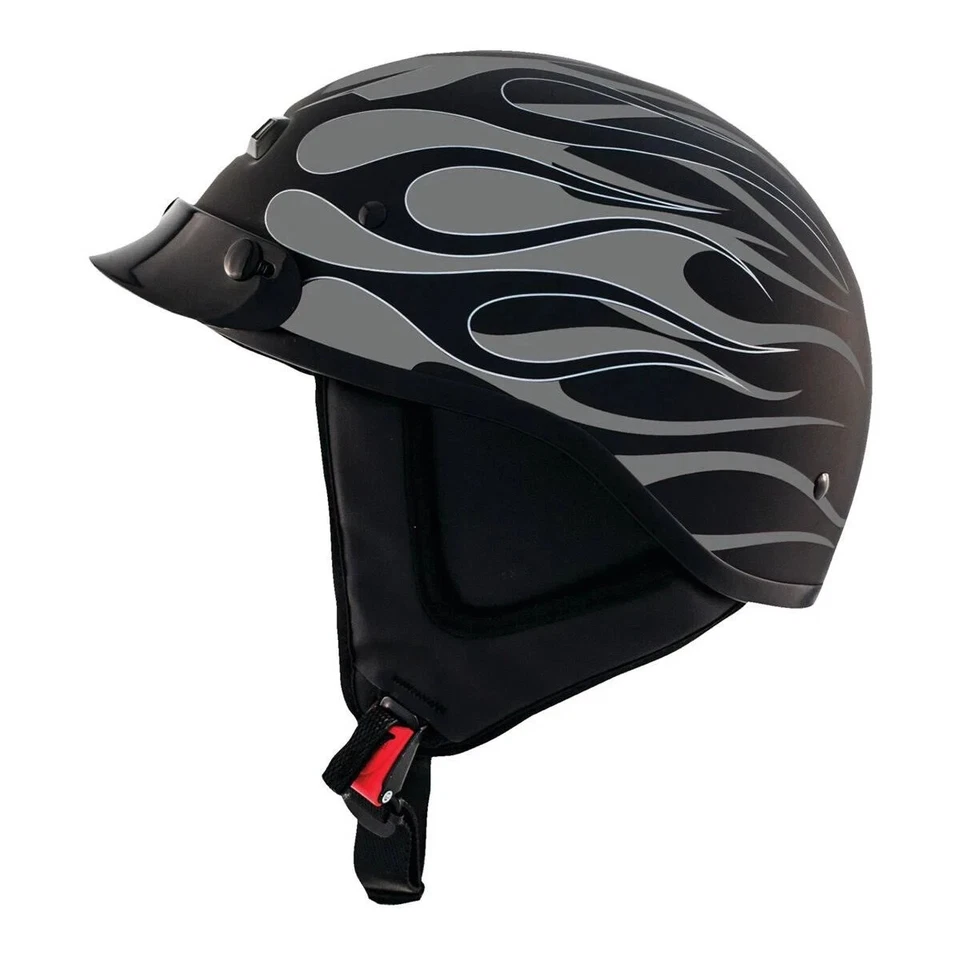 Medio casco ZOX Alto personalizado Hot Rod mate plateado HD adulto XS 88-34121 Foto 1 de 2