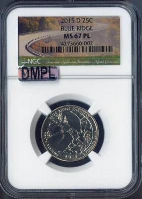 2015-D Blue Ridge Quarter NGC MS67 PL MAC Quality - Image 1 of 2