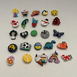 Fits Crocs Jibbitz Lot 2 Of  25 Different Designs, Sports, Animals, Shoe Deco - Picture 1 of 3