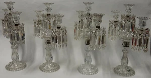 1950′ Série de 4 Chandeliers Avec 2 Branches Socles Perlés Et Signés BACCARAT - Picture 1 of 8