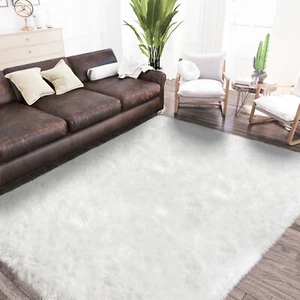 9 x 12 ft Fluffy Faux Sheepskin Shag Rug Super Soft Fluffy Rug for Living Room - Picture 1 of 20