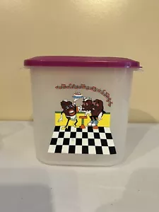 Contenedor y tapa de almacenamiento de plástico California Raisins 1988 vintage CO254 - Imagen 1 de 3