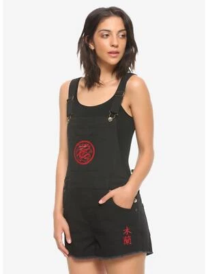 Disney Mulan Hot Topic черный нагрудник карман шорты комбинезон Mushu Cri-Kee маленький - Изображение 1 из 4