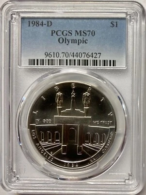 1984-D Olympic Silver Dollar PCGS MS-70  - Image 1 of 4