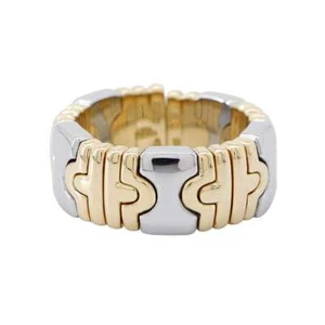 BVLGARI Parentesi Ring Size #11 K18YG/Stainless Steel - Picture 1 of 7