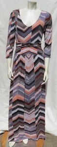 MAEVE Anthropologie US women’s M Purple Chevron Jersey Knit Novela Maxi Dress - Picture 1 of 8