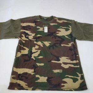 Vintage DELF K&S Sportswear Camo Print Waffle Crew Neck T-Shirt Mens Size 3XL - Picture 1 of 9