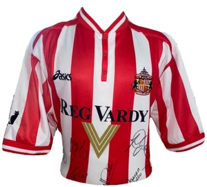 Signed Retro Asics Sunderland Home 1999 Shirt by Quinn Sorensen Gray And More - Picture 1 of 5