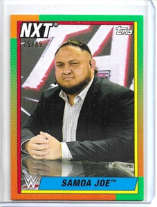 Samoa Joe 2021 Topps Heritage WWE Base Green Parallel 75/99 NXT - Picture 1 of 2