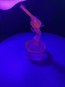 Blue glass Cadmium UV Reactive Colt Revolver pistol  army gun western - Picture 1 of 10