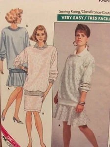 Felpa top gonna UC Butterick 5887 vintage anni 80 modello cucito taglia 6 8 10 - Foto 1 di 3