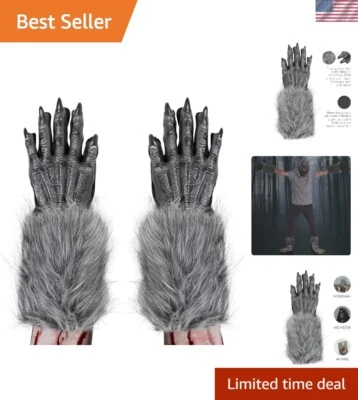 Guantes de mano realistas para hombre lobo - Accesorios de disfraz con patas de garra para niños y adultos Foto 1 de 4