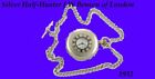 Miętowy srebrny Benson 15J Half-Hunter Dwustrefowy zegarek kieszonkowy 1932 i łańcuszek Albert