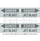 Danger Jet Blast Lowvis Aeronef Usaf 50Mm Vinyle Autocollants X4