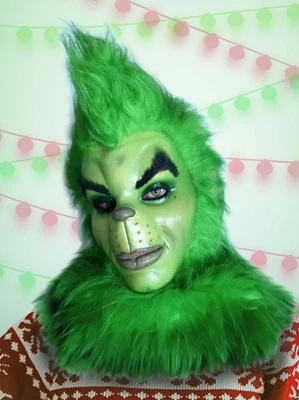 Lady Grinch Latex Mask, Christmas Green Mask for Girls, , Fuddy Duddy - Image 1 of 4