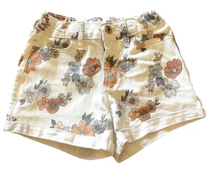Abercrombie Niños Niñas 9/10 Tiro Alto Mini Mamá Corto Blanco Denim Floral Pantalones Cortos - Imagen 1 de 6