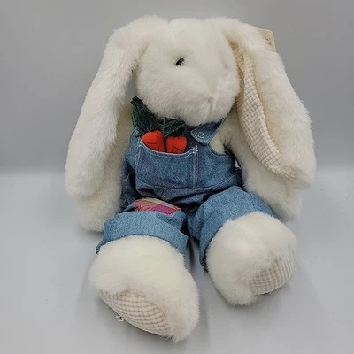 First and Main Silly Wabbit Plush Bunny Rabbit Overalls Patch Carrots Stuffed - Image 1 of 4
