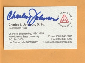 Tarjeta de visita firmada por Charley Johnson Denver Broncos 3x5 Cardenales de San Luis - Imagen 1 de 2