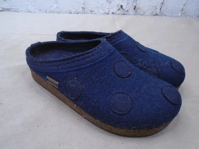 Тапочки женские Haflinger размер ЕС 38 США 7 сабо Grizzly Mule синие в горошек комфортные - Изображение 1 из 4