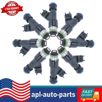 8Pcs Fuel Injector For GMC Savana 1500 2008-2009 Sierra 1500 Yukon XL 1500 07-09 - Image 1 of 4