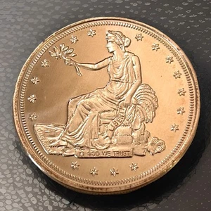 USA💥US TRADE DOLLAR Medaille Münze - Golfball Marker 1 oz reines Kupfer - Bild 1 von 3