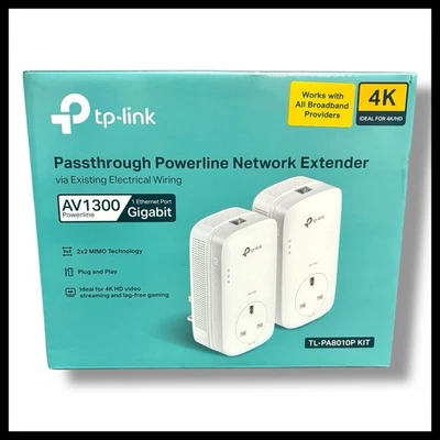 TP-Link AV1300 Powerline Gigabit 1300 Mbps Netzwerkadapter TL-PA8010P KIT NEU - Bild 1 von 4
