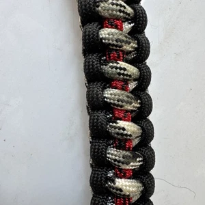 Retired Paracord Survival Bracelet King Cobra Black/Red/White Made in the USA - Picture 1 of 3