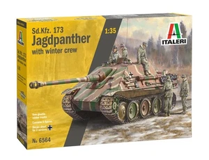 ✅ITALERI 6564 - Scala 1 : 35 Sd.Kfz.173 JAGDPANTHER with winter crew - Foto 1 di 9