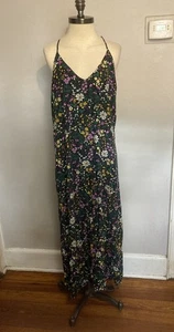 Old Navy Black Floral Maxi Dress XL - Picture 1 of 4