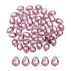 50PCS Flat Back Acrylic Teardrop Gems 13x18mm Artificial Rhinestones Light Pink