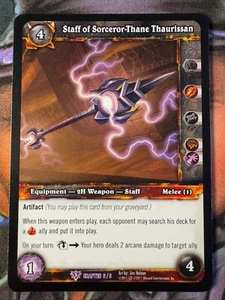 World of Warcraft TCG Promo Crafted 6/9 Staff of Sorceror-Thane Thaurissan - Picture 1 of 2