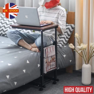 Moving Laptop Desk Bed Sofa Side Table Lift Up Adjustable Study Work & Book Rack - Picture 1 of 19