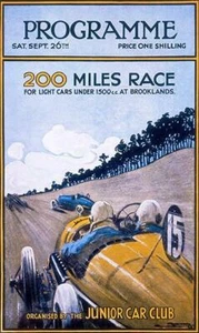 1925 200 Miles Auto Race - Brooklands - Weybridge England - Program Cover Magnet - Picture 1 of 2