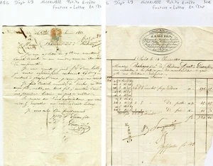 Dépt 49 - Cholet - Petite Entête d'une Manufacture Facture + Lettre 14/01/1832 - Picture 1 of 1