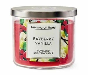 Huntington Home Red Bayberry Vanilla Scent 14 oz 3-Wick SOY BLEND Candle New Tag - Picture 1 of 10
