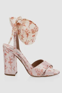 $795 Tabitha Simmons Women Beige Floral Sandals High Heels Shoes EU 37.5 US 7.5 - Picture 1 of 7