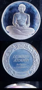 1973 Franklin in zecca Tesori del Louvre Lo scriba seduto medaglia d'argento 24287 - Foto 1 di 1
