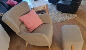 Ikeas neuer Ohrensessel OSKARSHAMN inkl. Hocker, 10 Monate alt, wie neu - Bild 1 von 13