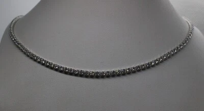 COLLANA TENNIS ARGENTO ZIRCONI BIANCHI RODIATA  mm 2 cm 44-47 EXPLOIT - Immagine 1 di 4