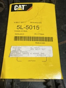 Cat 5L-5015 Cogged V Belt (set of 2) 15/16 x67.5" 22x1714mm 2m-8183 dozer loader - Picture 1 of 3